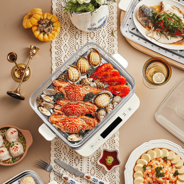 Nồi hấp điện 3 tầng 12L Bear DZG-CA2G2 - Ảnh 6