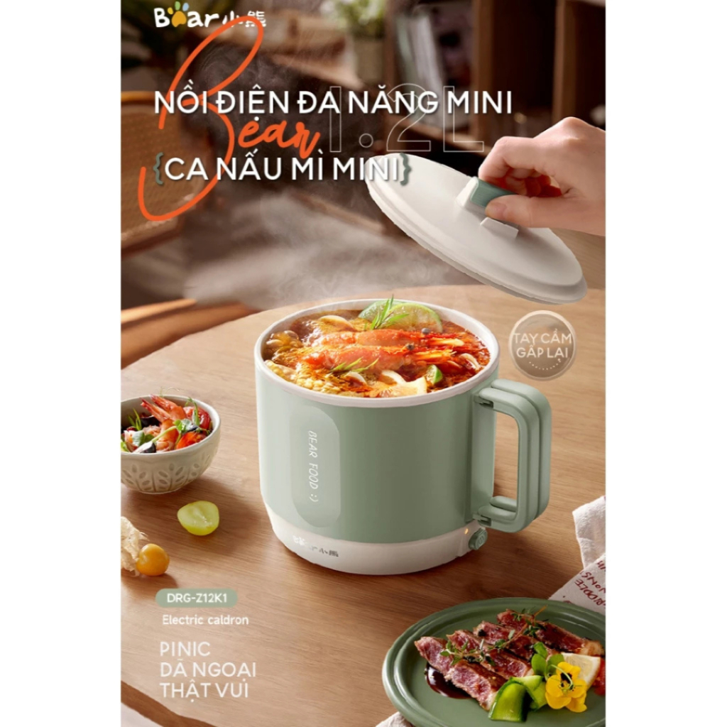 Nồi lẩu điện mini 1.2L Bear DRG-Z12K1 (MC-4H12J) - Ảnh 2