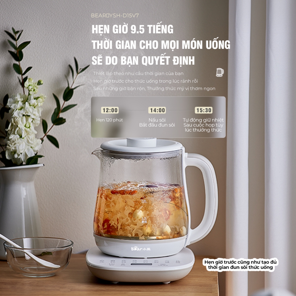 Bình trà đa năng 1.5L Bear YSH-D15V7 (HK-5H15N21) - Ảnh 4
