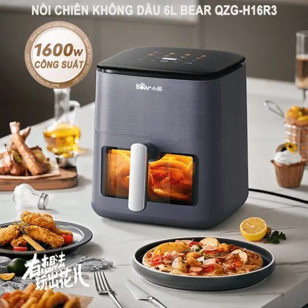 Nồi chiên không dầu 6.2L 1600W Bear AF-4H16K (QZG-H16R3) - Ảnh 3