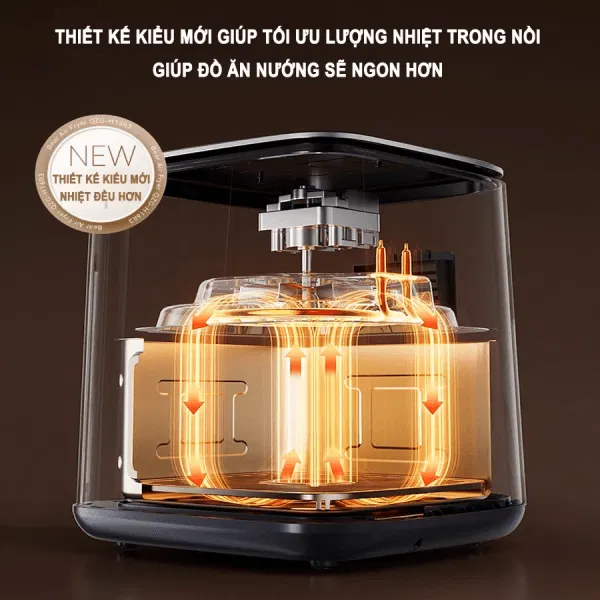 Nồi chiên không dầu 6.2L 1600W Bear AF-4H16K (QZG-H16R3) - Ảnh 4