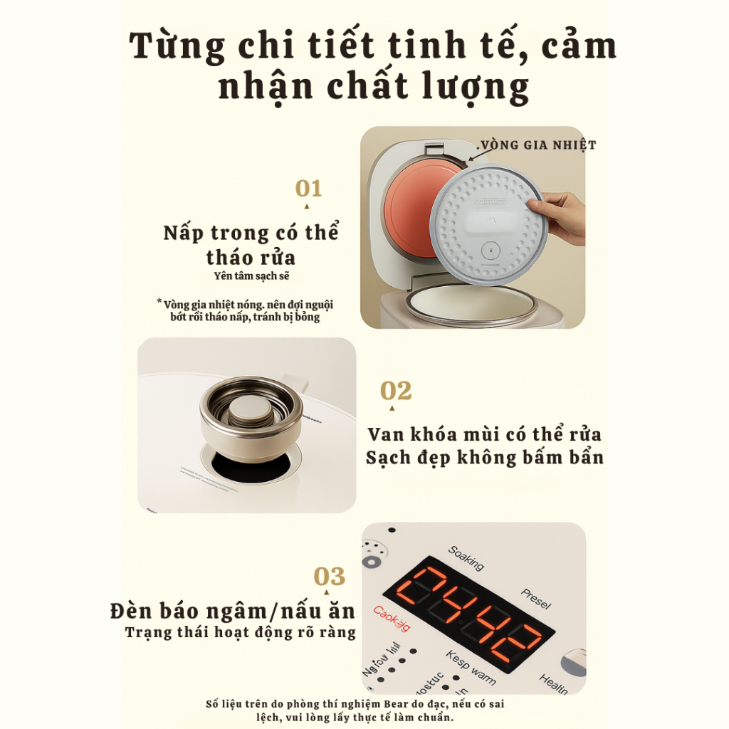 Nồi cơm điện 1L Bear RC-4H30S (DFB-H30A3) - Ảnh 3