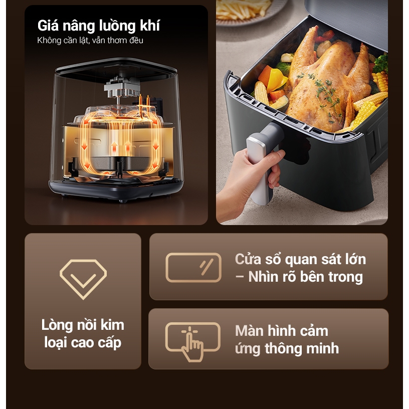 Nồi chiên không dầu 6L 1600W Bear AF-4H16K (QZG-H16K5) - Ảnh 8