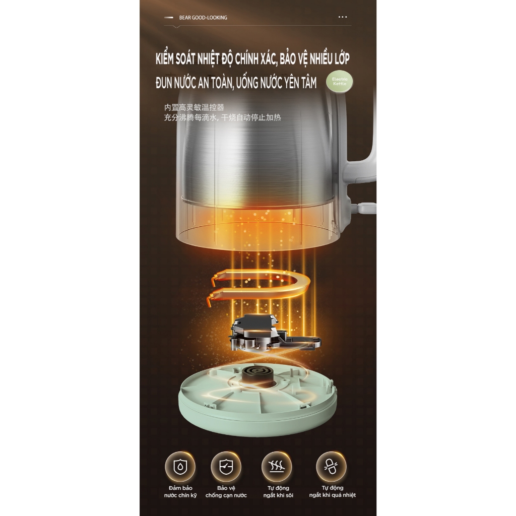 Ấm Đun Siêu Tốc 1.5L BEAR ZDH-E15S6 (EKT-155GK) - Ảnh 7